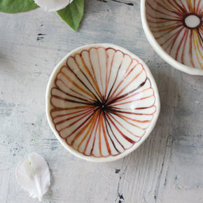 Porcelain Trinket Dishes Sepia Daisy