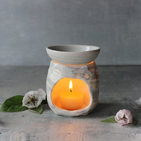 Ceramic Oil Burner Green Marbled