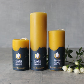 Seven Sisters Beeswax Pillar Candles