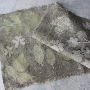 Botanical Eco Print Linen Panel Placemats Wood Sorrel
