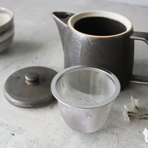 Japanese Mino ware Teapot : Brass Black