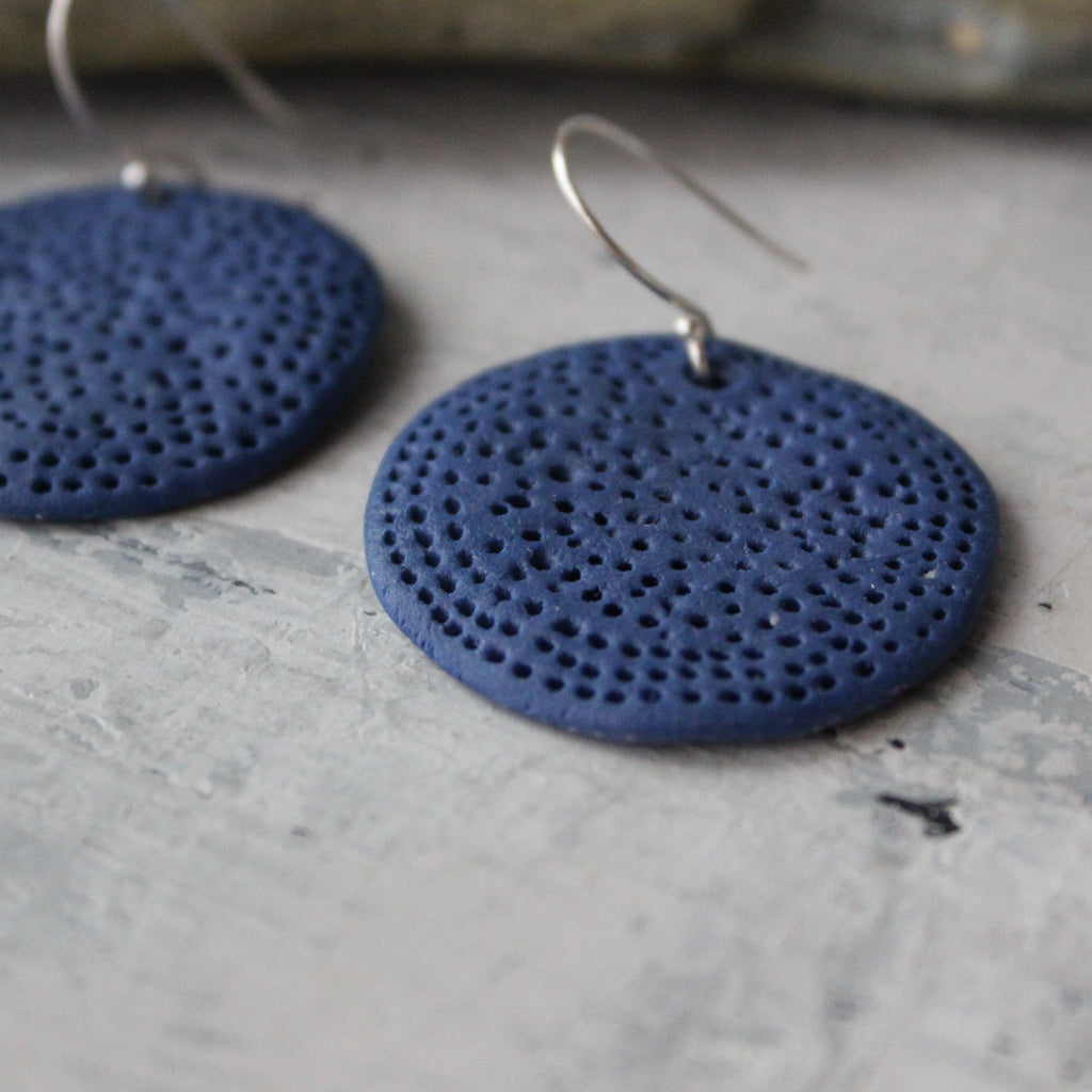 Ceramic Earrings Blue Coral