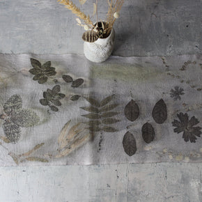 Botanical Eco Print Linen Runner #2