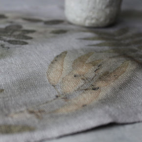 Botanical Eco Print Linen Runner #2