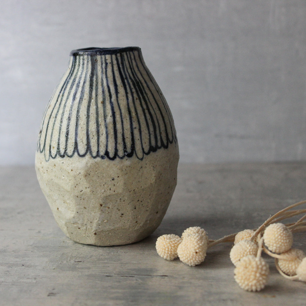 Large Blue Daisy Vase