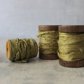 Botanical Dye Silk Ribbon Bobbins