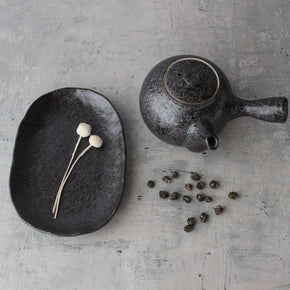 Japanese Mino ware Teapot : Frosted Black Bean