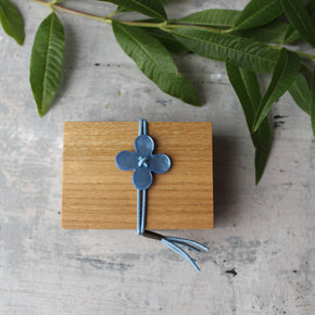 Glass Sewing Pins in Cherry-wood Box