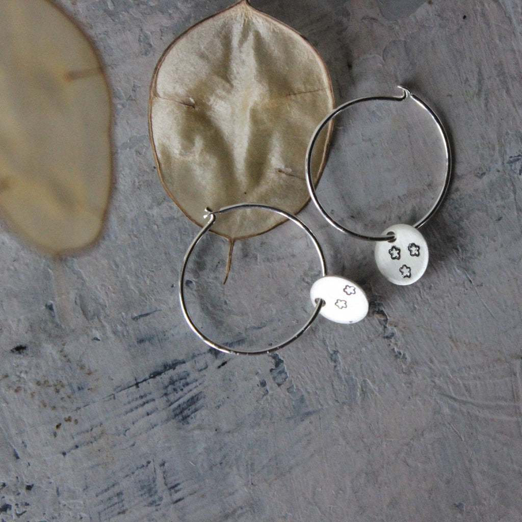 Forget-Me-Not Hoop Earrings