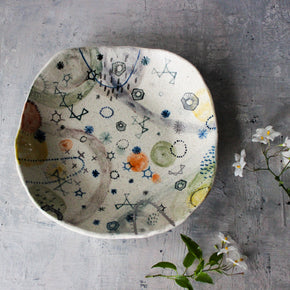Large Stars & Cells Ceramic Bowl