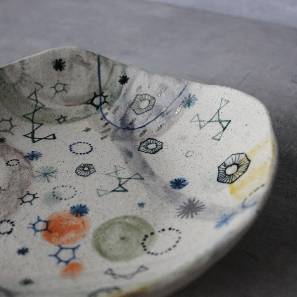 Large Stars & Cells Ceramic Bowl