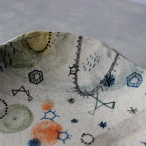 Large Stars & Cells Ceramic Bowl