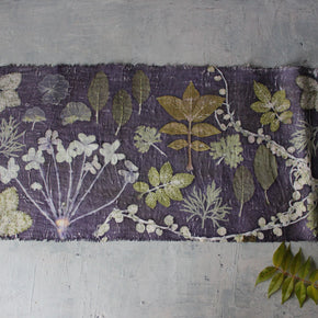 Botanical Eco Print Linen Placemat Logwood #1