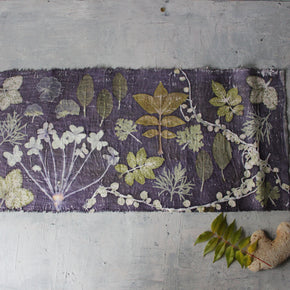 Botanical Eco Print Linen Placemat Logwood #1