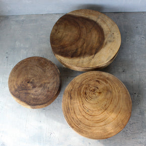 Suar Wood Round Risers