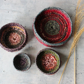 Local Handwoven Coloured Raffia Baskets