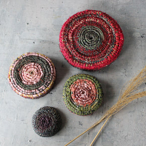 Local Handwoven Coloured Raffia Baskets