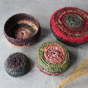 Local Handwoven Coloured Raffia Baskets