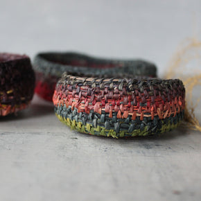 Local Handwoven Coloured Raffia Baskets