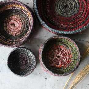 Local Handwoven Coloured Raffia Baskets