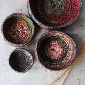 Local Handwoven Coloured Raffia Baskets