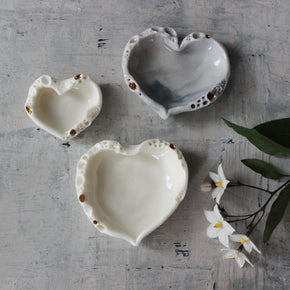 Little Rock Coral Heart Dishes
