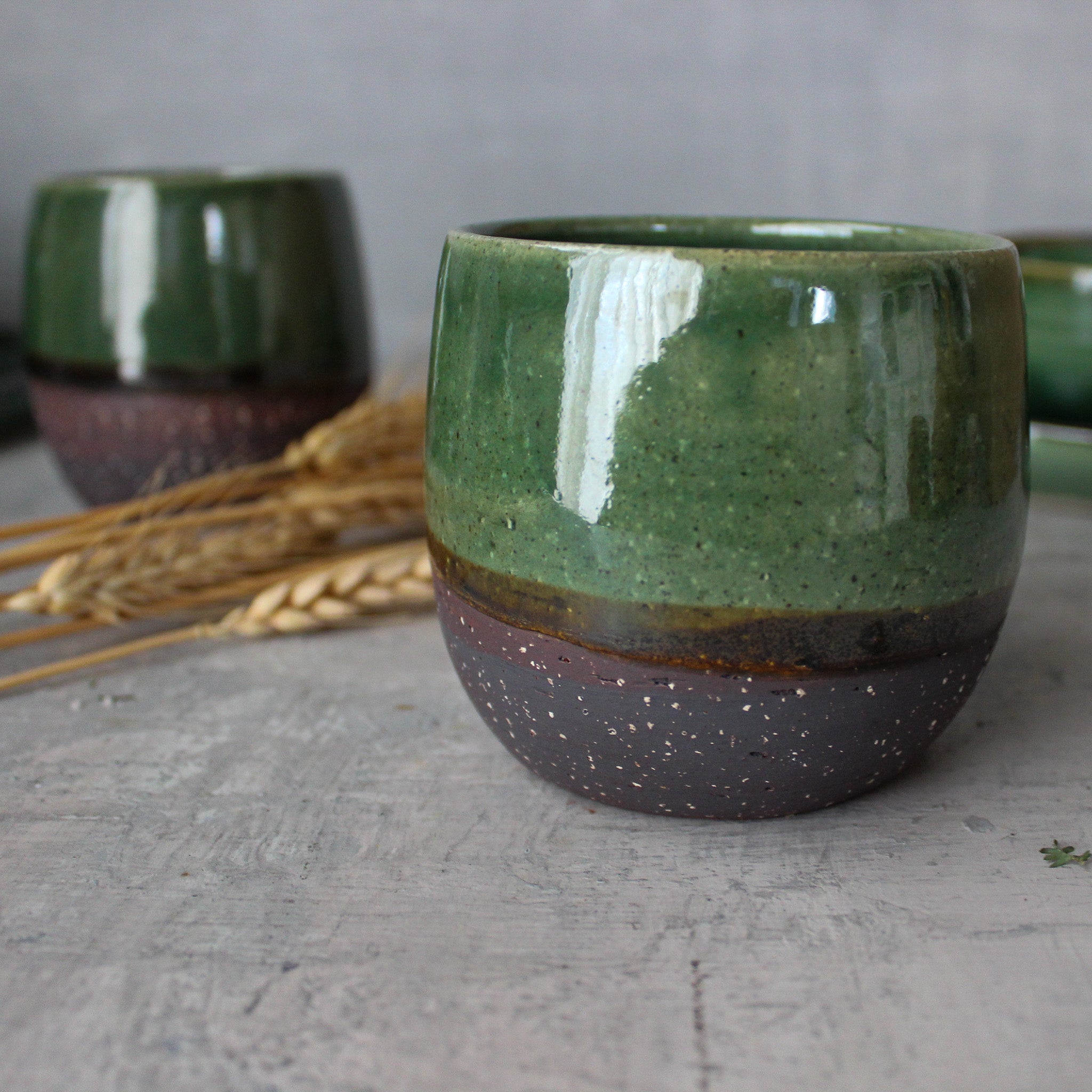 Green Ceramic Hug Mugs