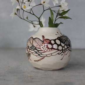 Little Sepia Painted Detail Vase #2