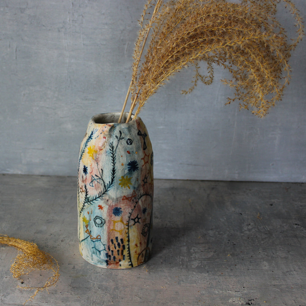 Large Stars & Cells Vase