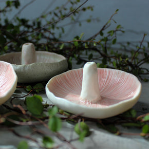 Ceramic Mushroom Specimen Keeper / Incense Holder Dishes