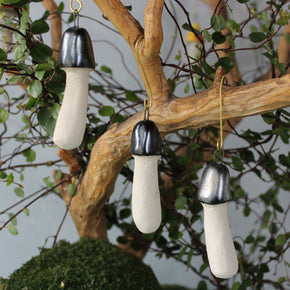 Hanging Ceramic Toadstool Ornaments