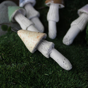 Hanging Ceramic Toadstool Ornaments