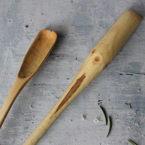 Hand Carved Wood Spoons Long