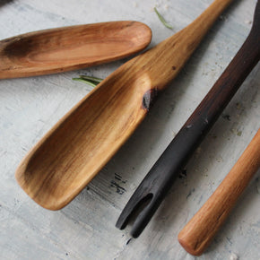 Hand Carved Wood Spoons Long
