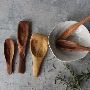 Hand Carved Wood Spoons Short