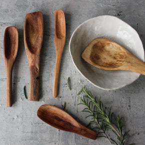 Hand Carved Wood Spoons Short