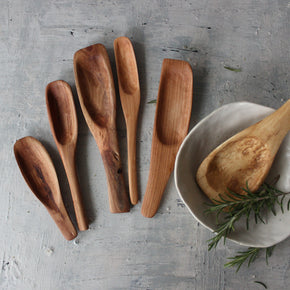 Hand Carved Wood Spoons Short