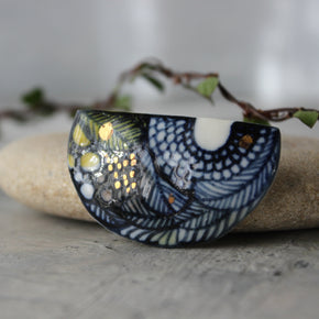Porcelain Brooch Painted Detail #2