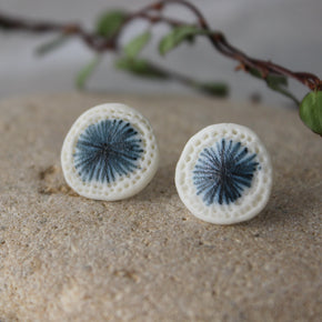 Porcelain Studs Indigo Star #2