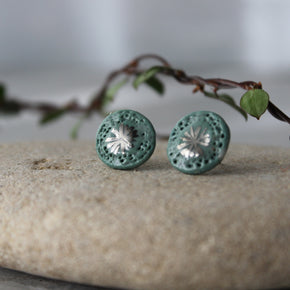 Porcelain Studs Green Star