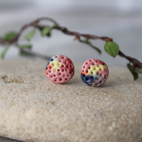 Porcelain Studs Coral Rainbow