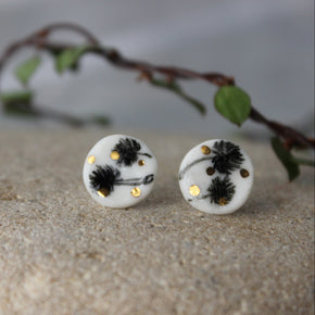 Porcelain Studs Dandelion Gold