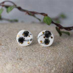 Porcelain Studs Dandelion Gold