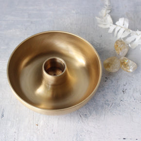 Brass Dish Candle Holder