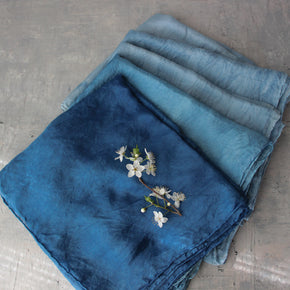 Indigo Dye Silk Scarves