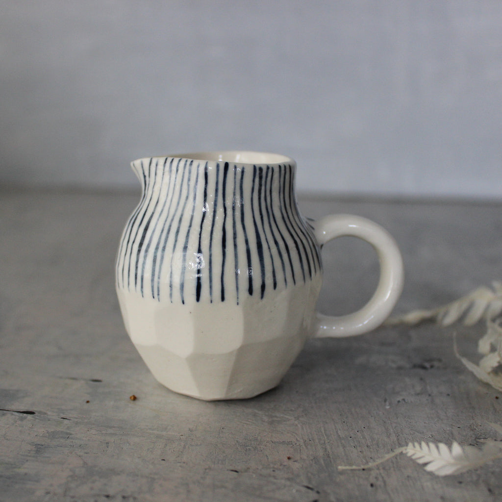 Little Ceramic Jug : Blue Lines #3