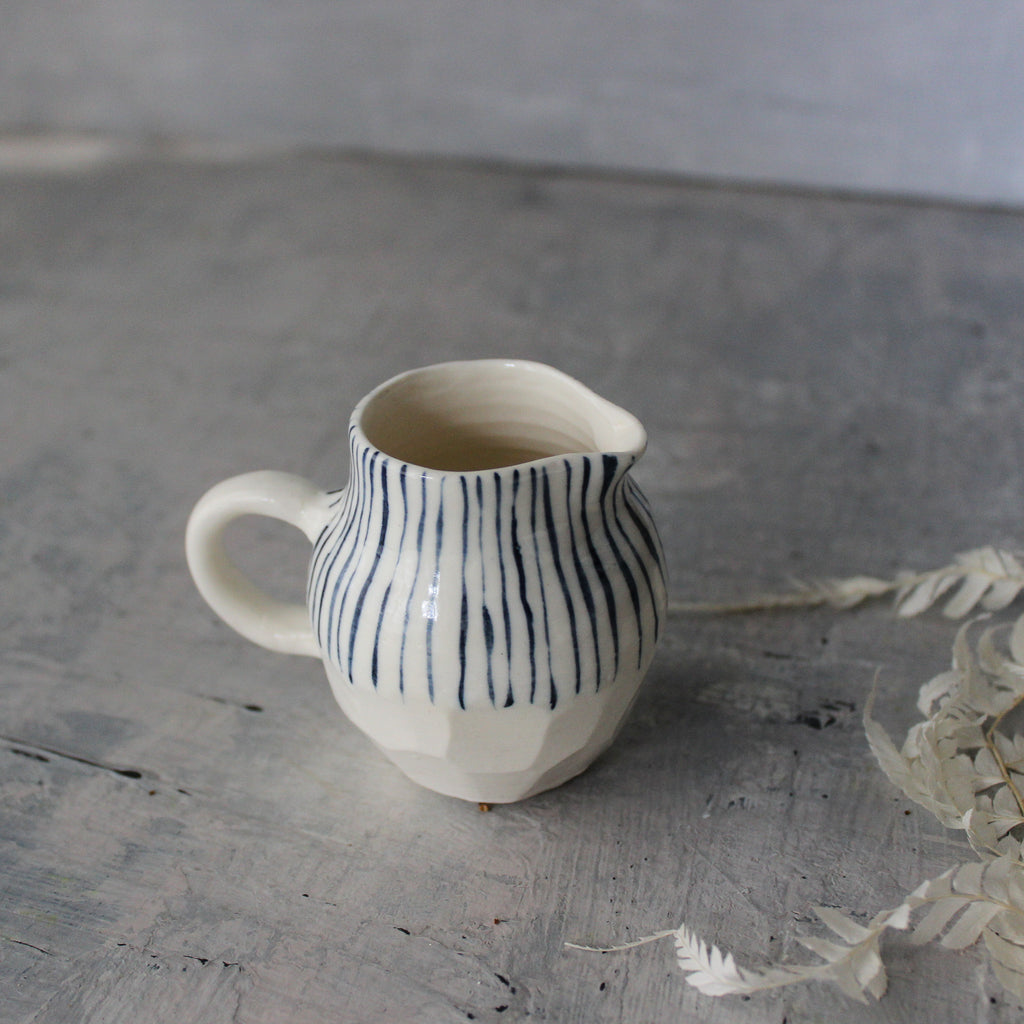 Little Ceramic Jug : Blue Lines #3