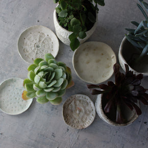 Marbled Ceramic Planter & Saucer Sets