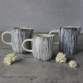 Little Porcelain Jugs Blue Lines