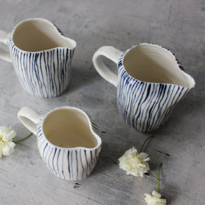 Little Porcelain Jugs Blue Lines